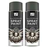2X 151 Gun Metal Grey Metallic Gloss Spray Paint 400ml - Spray Paint